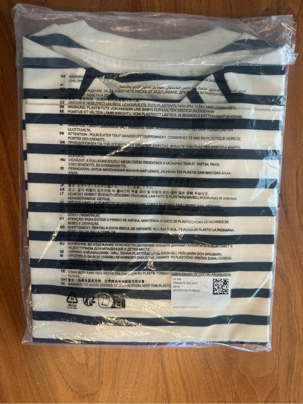 NWT COS Striped Tee Medium Navy White Quiet Luxury Minimalist - Picture 3 of 4